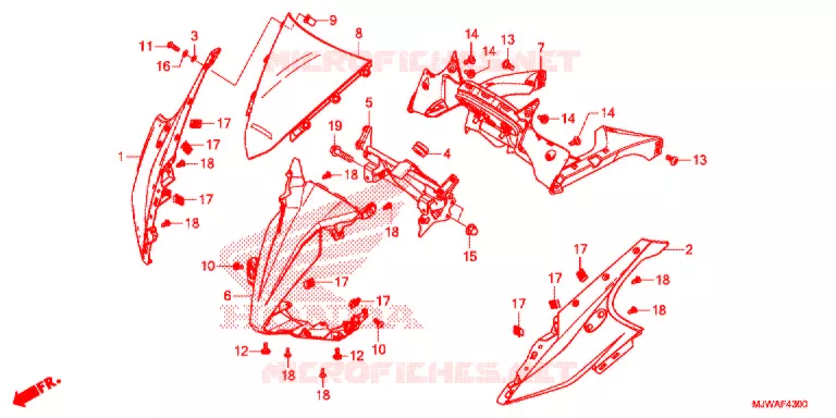 BOVEN KAP Honda MOTO 500 CBR 2016  CBR500RG
