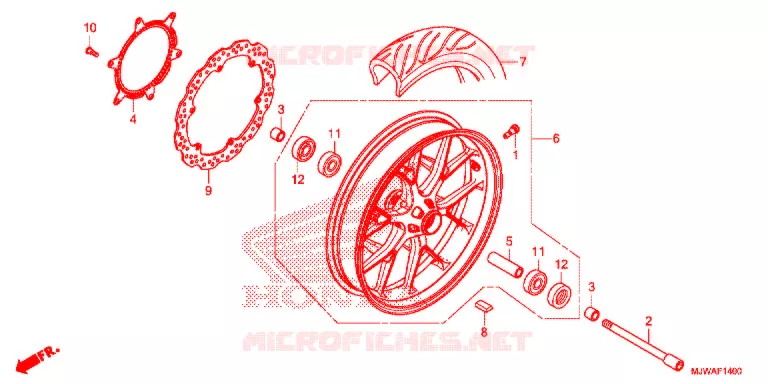 VOOR WIEL Honda MOTO 500 CBR 2016  CBR500RG