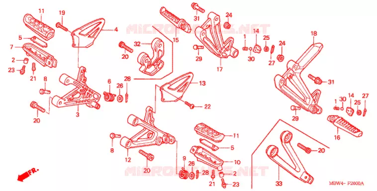 OPSTAP/KICKARM/ WISSEL PEDAAL Honda MOTO 600 CBR 2004  CBR600F44