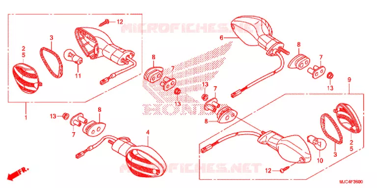KNIPPERLICHT(2) Honda MOTO 600 CBR 2016  CBR600RAG