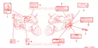 WAARSCHUWINGSLABEL(1) voor Honda CBR 600 RR 2004