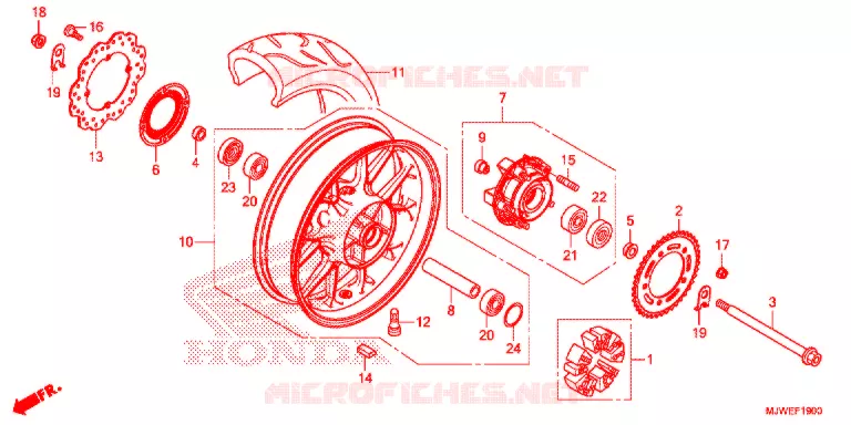 ACHTER WIEL Honda MOTO 500 CBR 2016  CBR500RAG