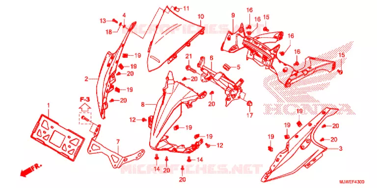 BOVEN KAP Honda MOTO 500 CBR 2016  CBR500RAG