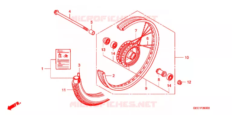 VOOR WIEL Honda MOTO 50 BENLY 2007  CD507