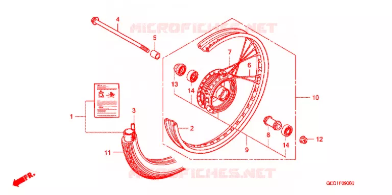 VOOR WIEL Honda MOTO 50 BENLY 2005  CD50S5