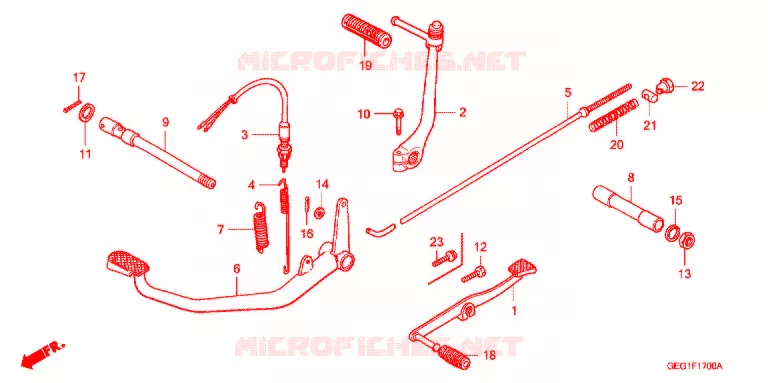 PEDAAL/KICKSTARTER ARM/PEDALE DE CHANGEMENT Honda MOTO 50 BENLY 2000  CD50X
