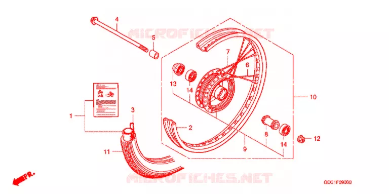 VOOR WIEL Honda MOTO 50 BENLY 2000  CD50X