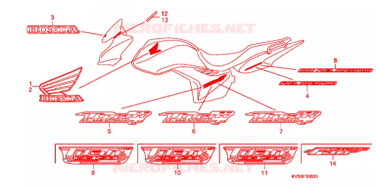 EMBLEEM/STREEP Honda MOTO 150 CG 2009  CG150ES9