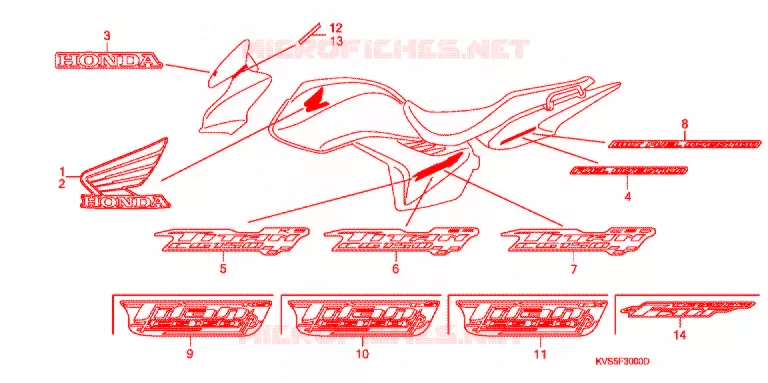 EMBLEEM/STREEP Honda MOTO 150 CG 2009  CG150ES9