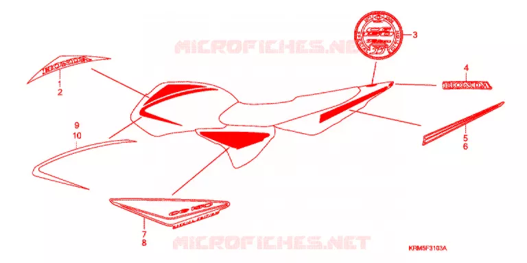 EMBLEEM/STREEP (4) Honda MOTO 150 CG 2007  CG150ESD7