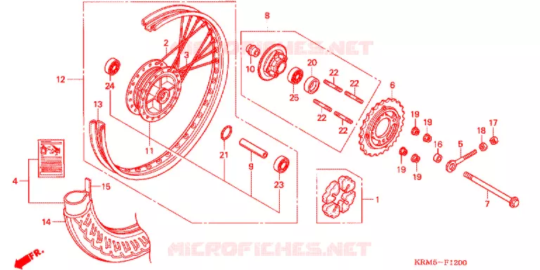 ACHTER WIEL (1) Honda MOTO 150 CG 2004  CG150JC4
