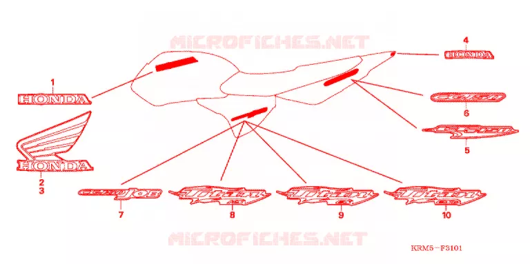 EMBLEEM/STREEP (2) Honda MOTO 150 CG 2006  CG150JC6