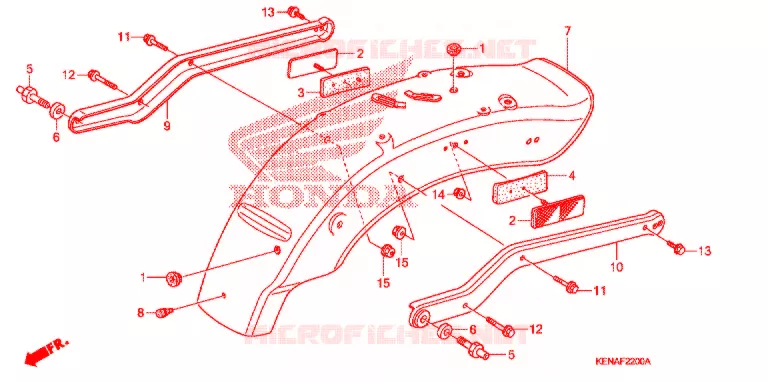 ACHTER STROOMLIJNKAP Honda MOTO 250 REBEL 2009  CMX250C9_A
