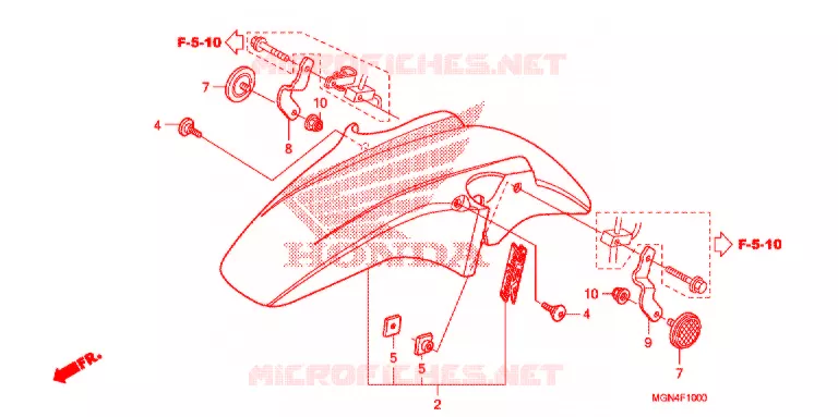 VOORSPATBORD Honda MOTO 600 CBF 2012  CBF600SAC