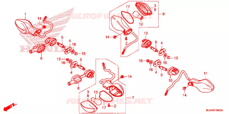 KNIPPERLICHT(2) Honda MOTO 500 CBR 2017  CBR500RAH_A