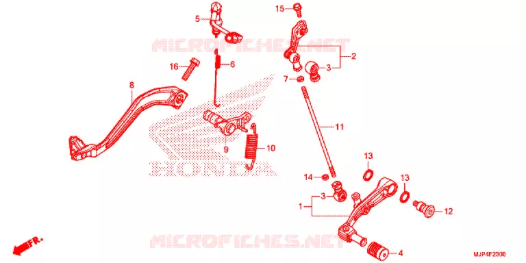 OPSTAP/KICKARM/ WISSEL PEDAAL Honda MOTO 1000 AFRICA-TWIN 2016  CRF1000DG