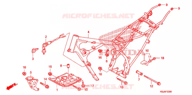 FRAME CHASSIS Honda MOTO 100 CRF 2008  CRF100F8