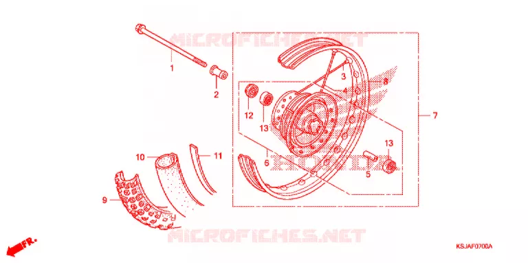 VOOR WIEL Honda MOTO 100 CRF 2008  CRF100F8