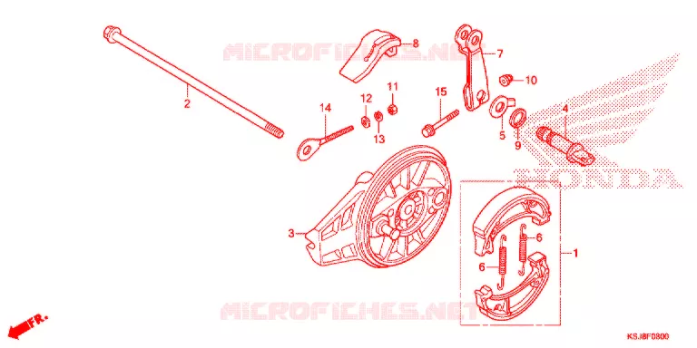 ACHTER REM PANEEL Honda MOTO 100 CRF 2012  CRF100FC