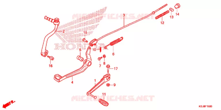 OPSTAP/KICKARM/ WISSEL PEDAAL Honda MOTO 100 CRF 2012  CRF100FC