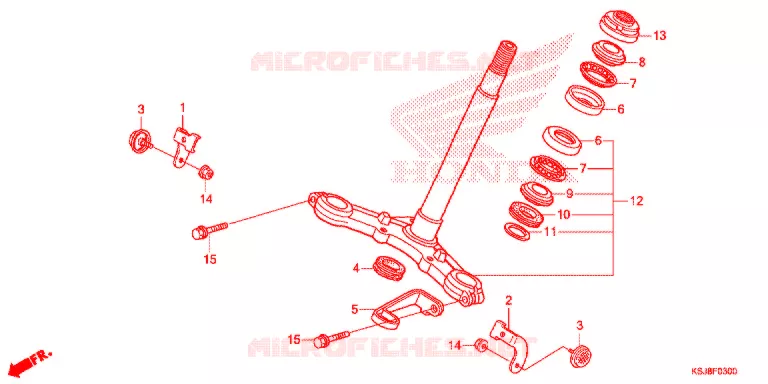 STURING STANG/BOVENSTE BRUG Honda MOTO 100 CRF 2012  CRF100FC
