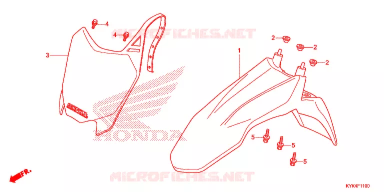 VOORSPATBORD Honda MOTO 110 CRF 2013  CRF110FD