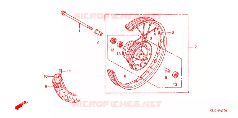 VOOR WIEL Honda MOTO 100 CRF 2007  CRF100F7