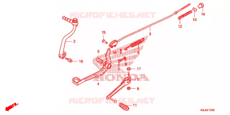 OPSTAP/KICKARM/ WISSEL PEDAAL Honda MOTO 100 CRF 2009  CRF100F9