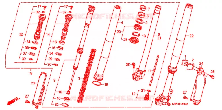 VOOR VORK Honda MOTO 250 CRF 2004  CRF250R4