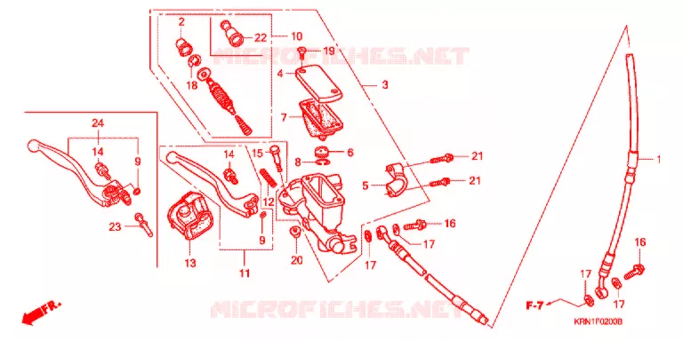 VOORREM HOOFDCILINDER Honda MOTO 250 CRF 2004  CRF250R4