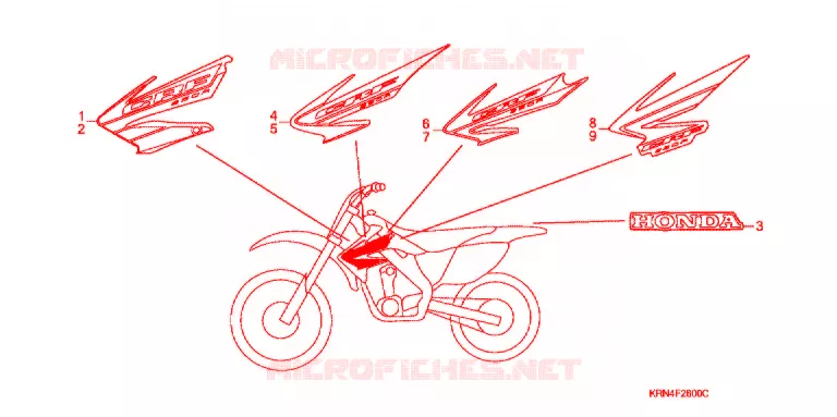 EMBLEEM/STREEP ('04-'07) Honda MOTO 250 CRF 2006  CRF250R6