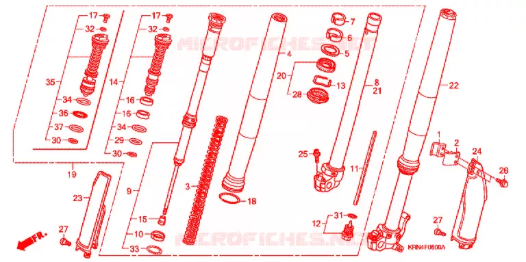 VOOR VORK Honda MOTO 250 CRF 2009  CRF250R9