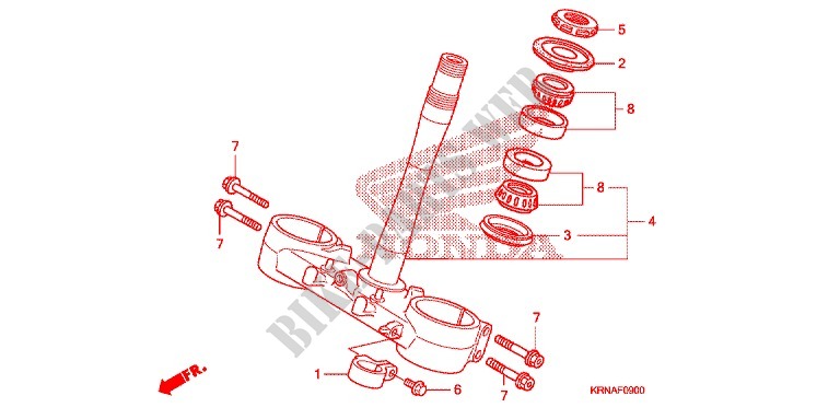 STURING STANG/BOVENSTE BRUG voor Honda CRF 250 R 2010