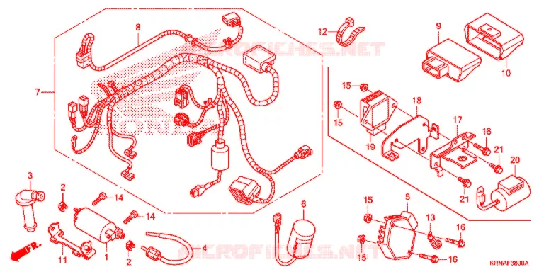 BEDRADINGSBUNDEL/ACCU Honda MOTO 250 CRF 2011  CRF250RB
