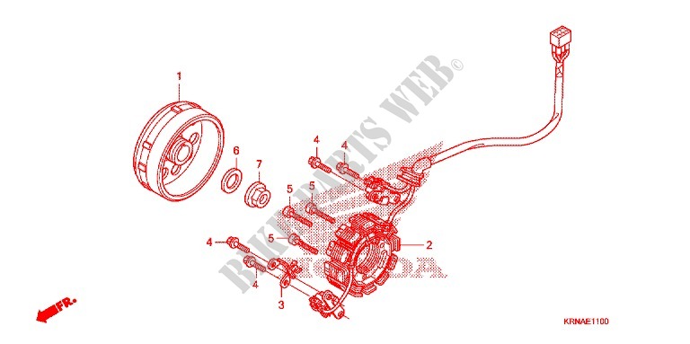 LINKS KRUKAS AFDEKKING/ GENERATOR(2) voor Honda CRF 250 R 2011