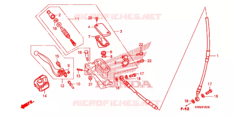 VOORREM HOOFDCILINDER Honda MOTO 250 CRF 2013  CRF250RD