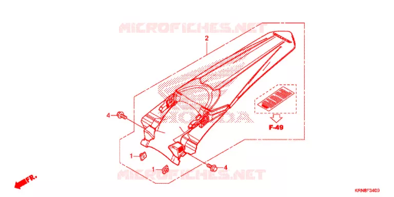 ACHTER STROOMLIJNKAP Honda MOTO 250 CRF 2014  CRF250RE