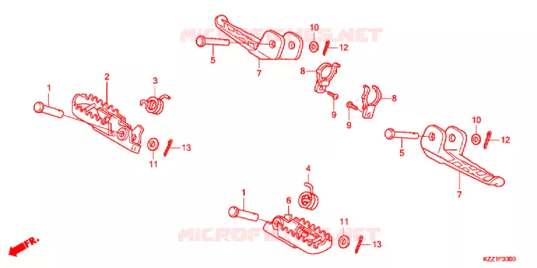 OPSTAP/KICKARM/ WISSEL PEDAAL Honda MOTO 250 CRF 2013  CRF250ME