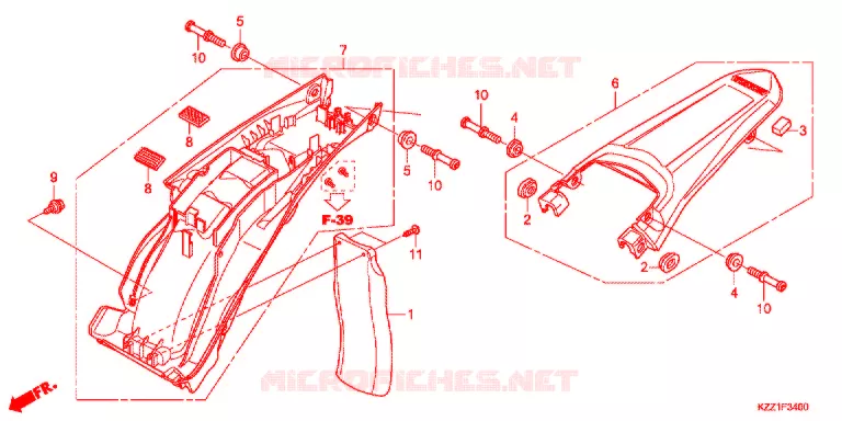 ACHTER STROOMLIJNKAP Honda MOTO 250 CRF 2016  CRF250MF