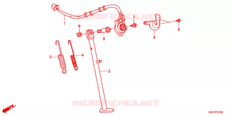 HOOFD STANDAARD/REMPEDAAL Honda MOTO 250 CRF 2016  CRF250MF