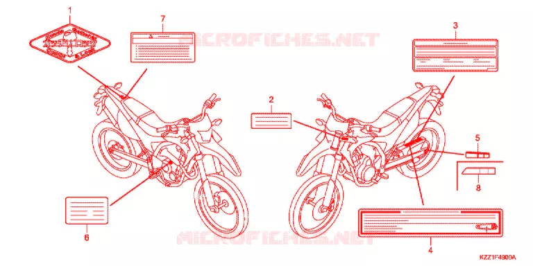 WAARSCHUWINGSLABEL(1) Honda MOTO 250 CRF 2015  CRF250MF