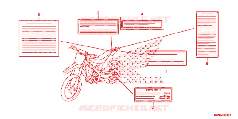 WAARSCHUWINGSLABEL(1) Honda MOTO 250 CRF 2013  CRF250RD