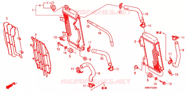RADIATOR Honda MOTO 250 CRF 2008  CRF250R8