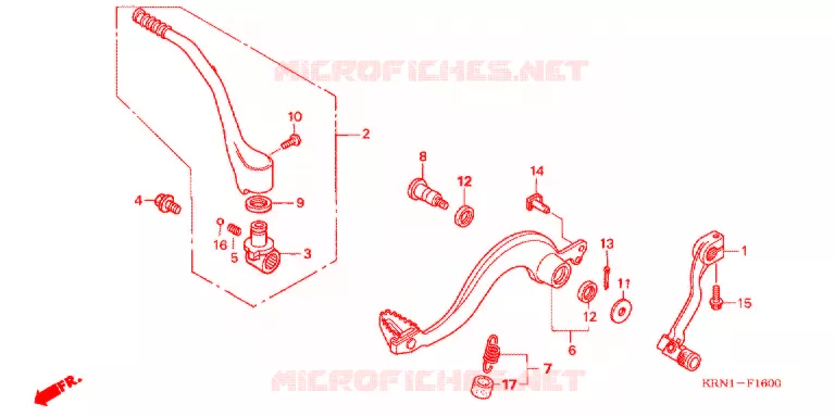 PEDAAL/KICKSTARTER ARM Honda MOTO 250 CRF 2009  CRF250R9