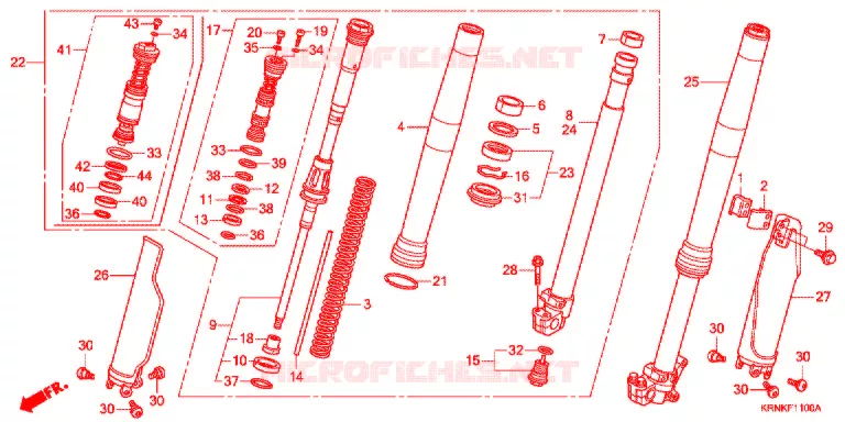 VOOR VORK Honda MOTO 250 CRF 2011  CRF250RB