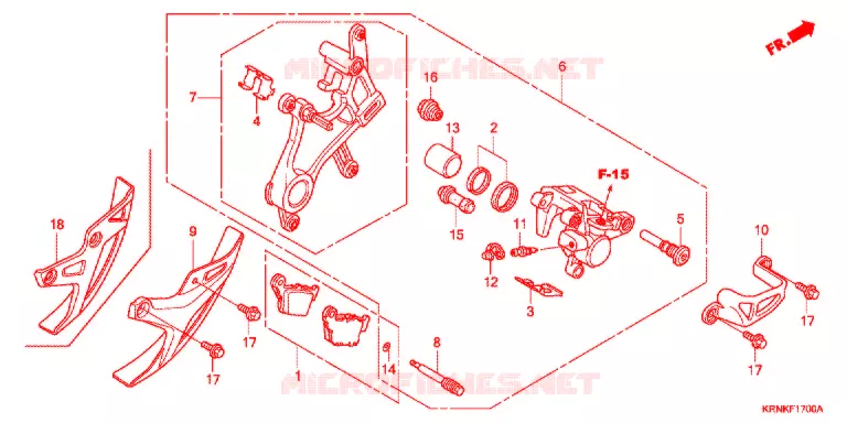 ACHTER REMKLAUW Honda MOTO 250 CRF 2012  CRF250RC