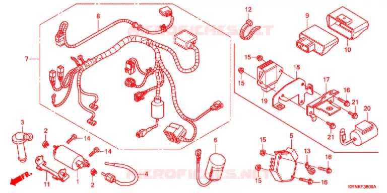 BEDRADINGSBUNDEL/ACCU Honda MOTO 250 CRF 2012  CRF250RC