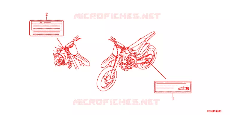 WAARSCHUWINGSLABEL(1) Honda MOTO 250 CRF 2014  CRF250RE