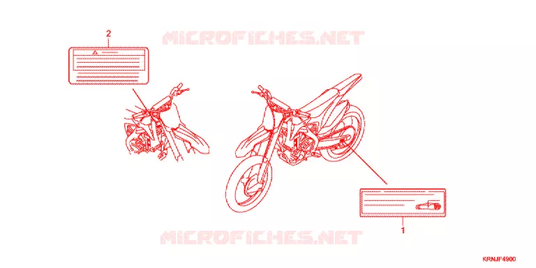 WAARSCHUWINGSLABEL(1) Honda MOTO 250 CRF 2015  CRF250RF