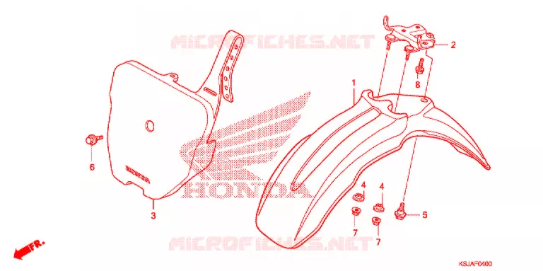 VOORSPATBORD Honda MOTO 100 CRF 2011  CRF100FB
